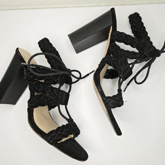 Bcbgeneration Suede Braided Lace up Heels - Picture 7 of 8